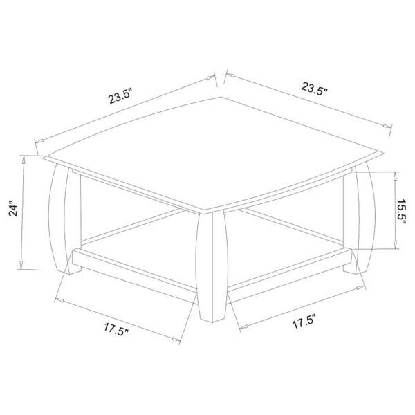 Dixon Square End Table with Bottom Shelf Espresso 701077 By Coaster Furniture 12