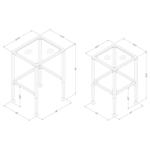 Leilani 2-piece Glass Top Nesting Tables Black 901073 By Coaster Furniture 8