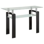 Dyer Tempered Glass Sofa Table with Shelf Black 702289 By Coaster Furniture 12