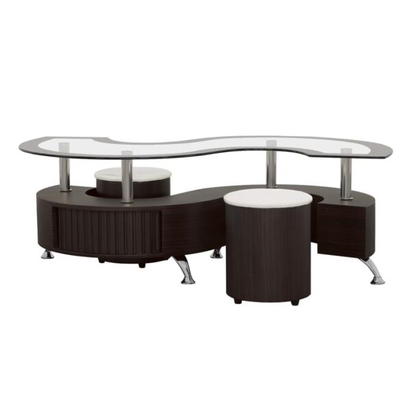 Buckley 3-piece Coffee Table and Stools Set Cappuccino 720218 By Coaster Furniture 12