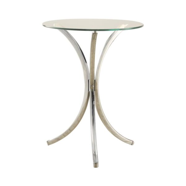 Eloise Round Accent Table with Curved Legs Chrome 902869 By Coaster Furniture 6