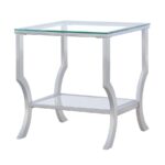 Saide Square End Table with Mirrored Shelf Chrome 720337 By Coaster Furniture 13