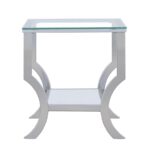 Saide Square End Table with Mirrored Shelf Chrome 720337 By Coaster Furniture 12