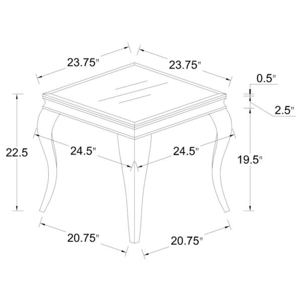 Luna Square End Table Chrome and Black 705017 By Coaster Furniture 10