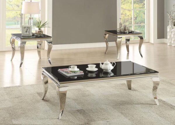 Luna Square End Table Chrome and Black 705017 By Coaster Furniture 8