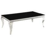 Luna Rectangular Coffee Table Chrome and Black 705018 By Coaster Furniture Luxury Coffee Tables Mobilia Cleopatra 12 Luna Rectangular Coffee Table Chrome and Black 705018 By Coaster Furniture 12