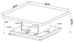 Reston Pedestal Square Coffee Table Cappuccino 705168 By Coaster Furniture 17