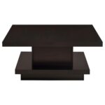 Reston Pedestal Square Coffee Table Cappuccino 705168 By Coaster Furniture 15