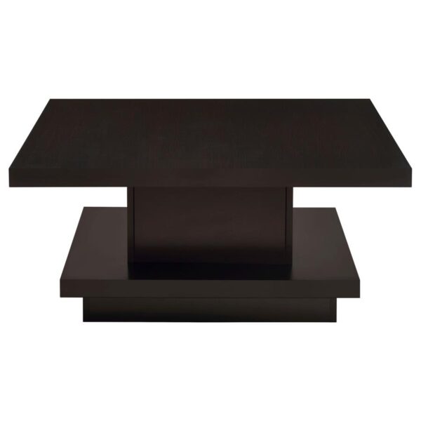 Reston Pedestal Square Coffee Table Cappuccino 705168 By Coaster Furniture 10
