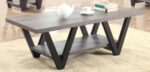 Stevens V-shaped Coffee Table Black and Antique Grey 705398 By Coaster Furniture 11