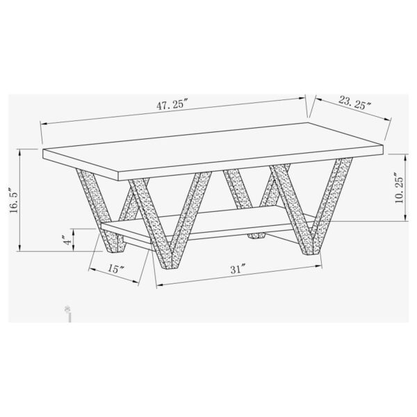 Stevens V-shaped Coffee Table Black and Antique Grey 705398 By Coaster Furniture 10