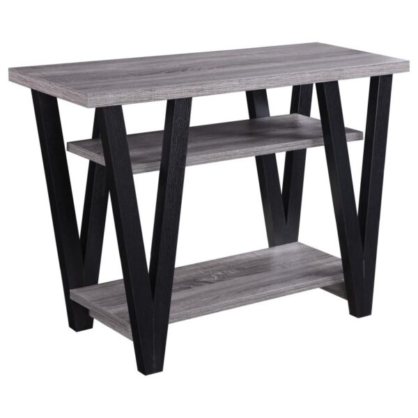 Stevens V-shaped Sofa Table Black and Antique Gray 705399 By Coaster Furniture 9