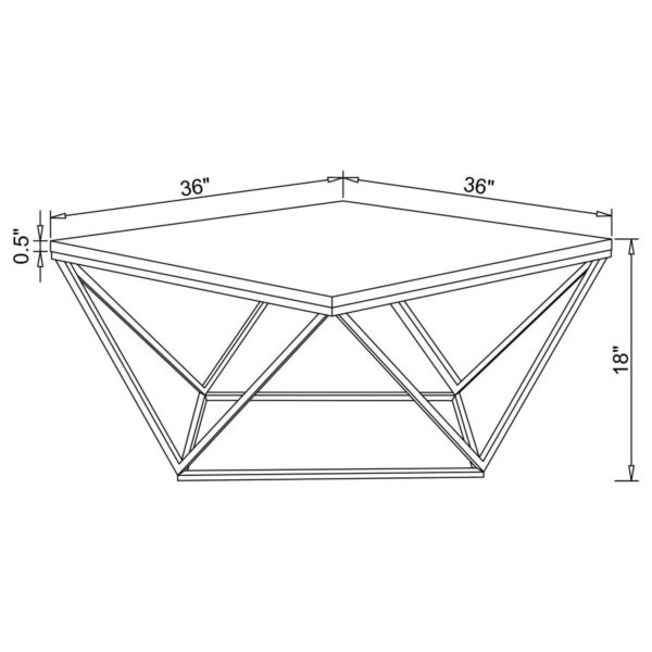 Meryl Square Coffee Table White and Gold 700846 By Coaster Furniture 10