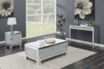 Gillian Square End Table Silver and Clear Mirror 722497 By Coaster Furniture 14