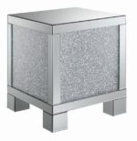 Gillian Square End Table Silver and Clear Mirror 722497 By Coaster Furniture 12