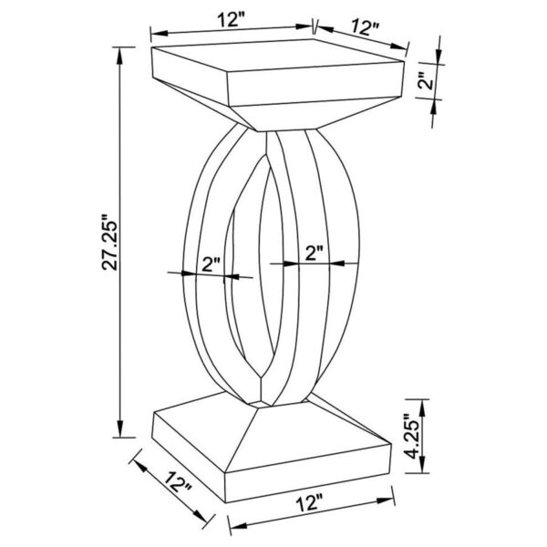 Amalia Square End Table with Lower Shelf Clear Mirror 722517 By Coaster Furniture 7
