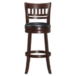 Dark cherry slatted Edmond Collection Swivel Pub Height Chair By Homelegance 11