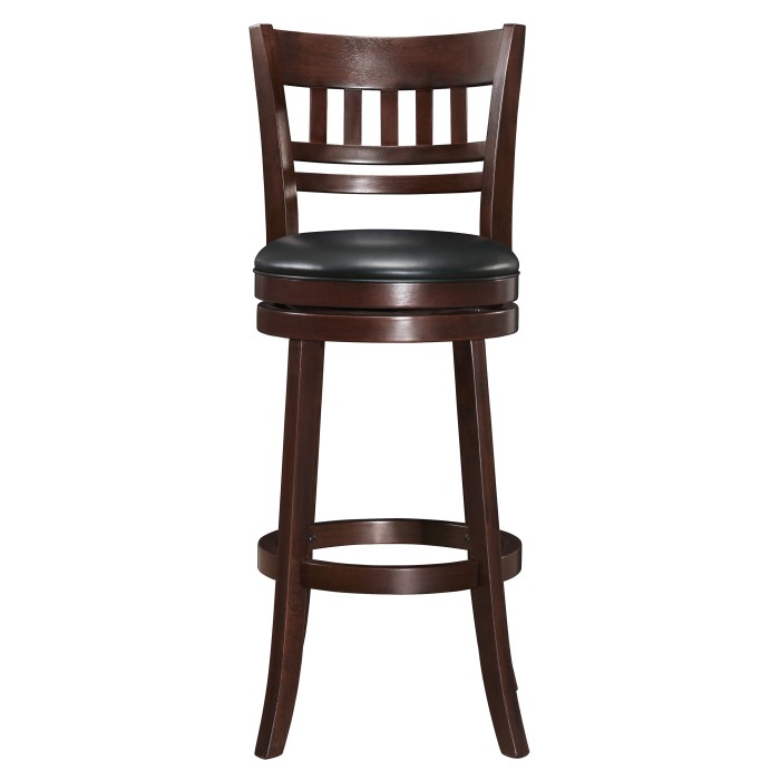 Dark cherry slatted Edmond Collection Swivel Pub Height Chair By Homelegance