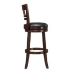 Dark cherry slatted Edmond Collection Swivel Pub Height Chair By Homelegance 13
