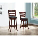 Dark cherry Edmond Collection Swivel Bar Height Chair By Homelegance 14