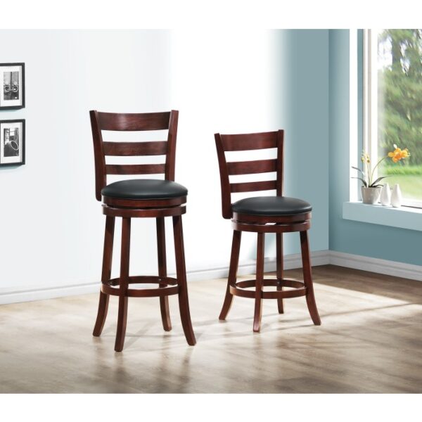 Dark cherry Edmond Collection Swivel Bar Height Chair By Homelegance 9