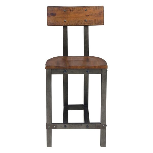 Rustic brown and gunmetal Holverson Collection Counter Height Chair By Homelegance 8