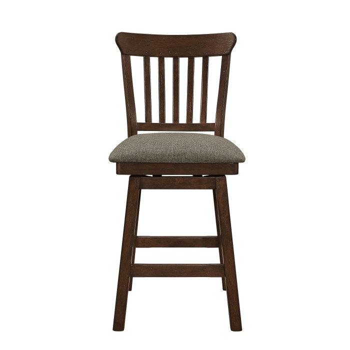 Dark Brown Schleiger Collection Swivel Counter Height Chair By Homelegance 8