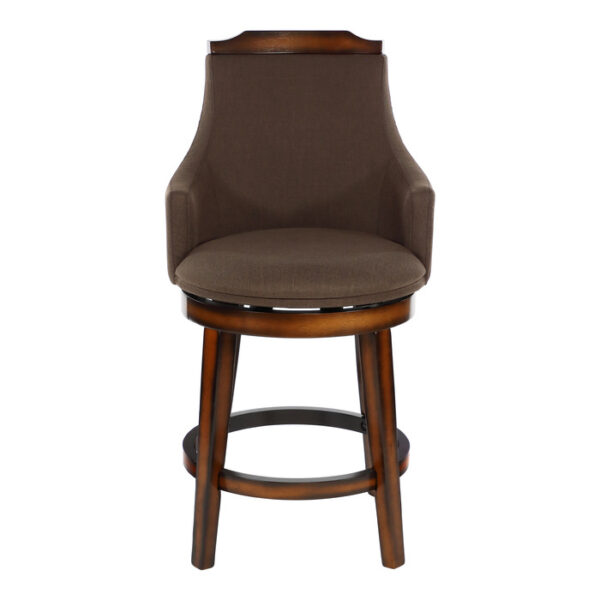 Burnished oak chocolate fabric Bayshore Collection Swivel Counter Height Chair By Homelegance 10