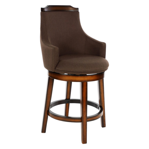 Burnished oak chocolate fabric Bayshore Collection Swivel Counter Height Chair By Homelegance 11