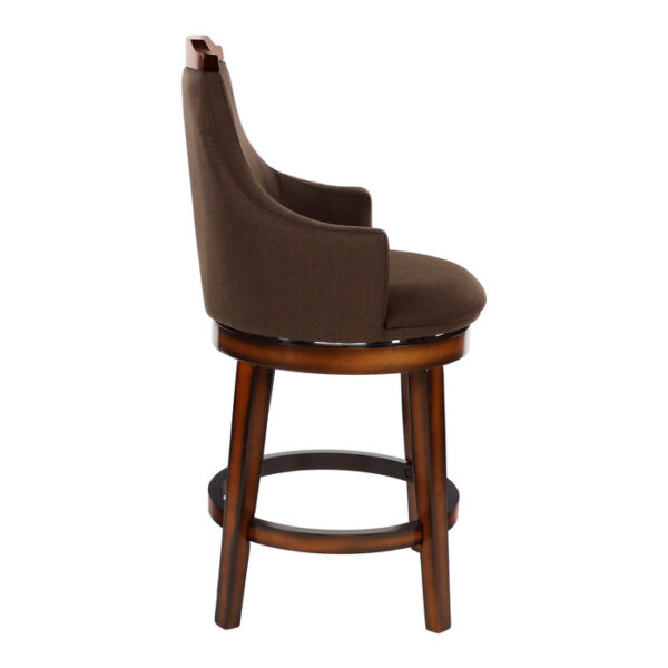 Burnished oak chocolate fabric Bayshore Collection Swivel Counter Height Chair By Homelegance 12