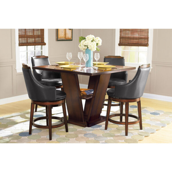 Burnished oak Bayshore Collection Swivel Counter Height Chair By Homelegance 13