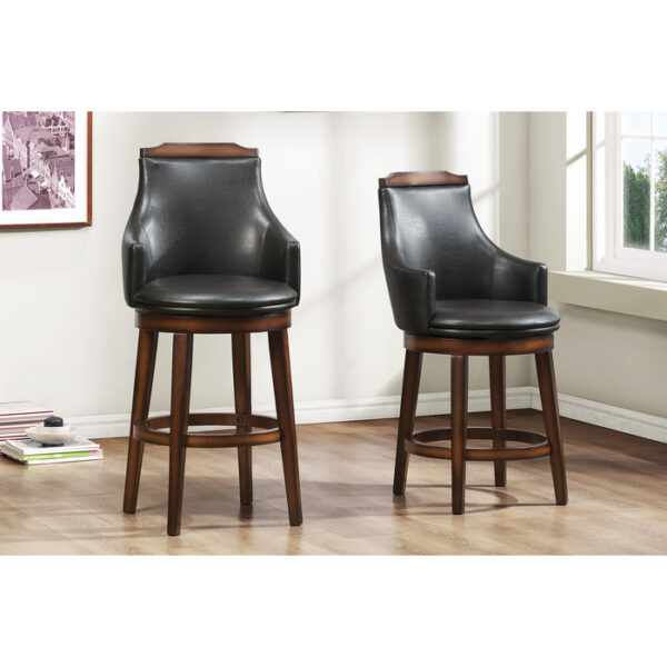 Burnished oak Bayshore Collection Swivel Counter Height Chair By Homelegance 14