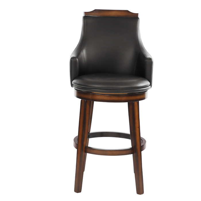 Burnished Oak Dark Brown Bayshore Collection Swivel Pub Chair By Homelegance