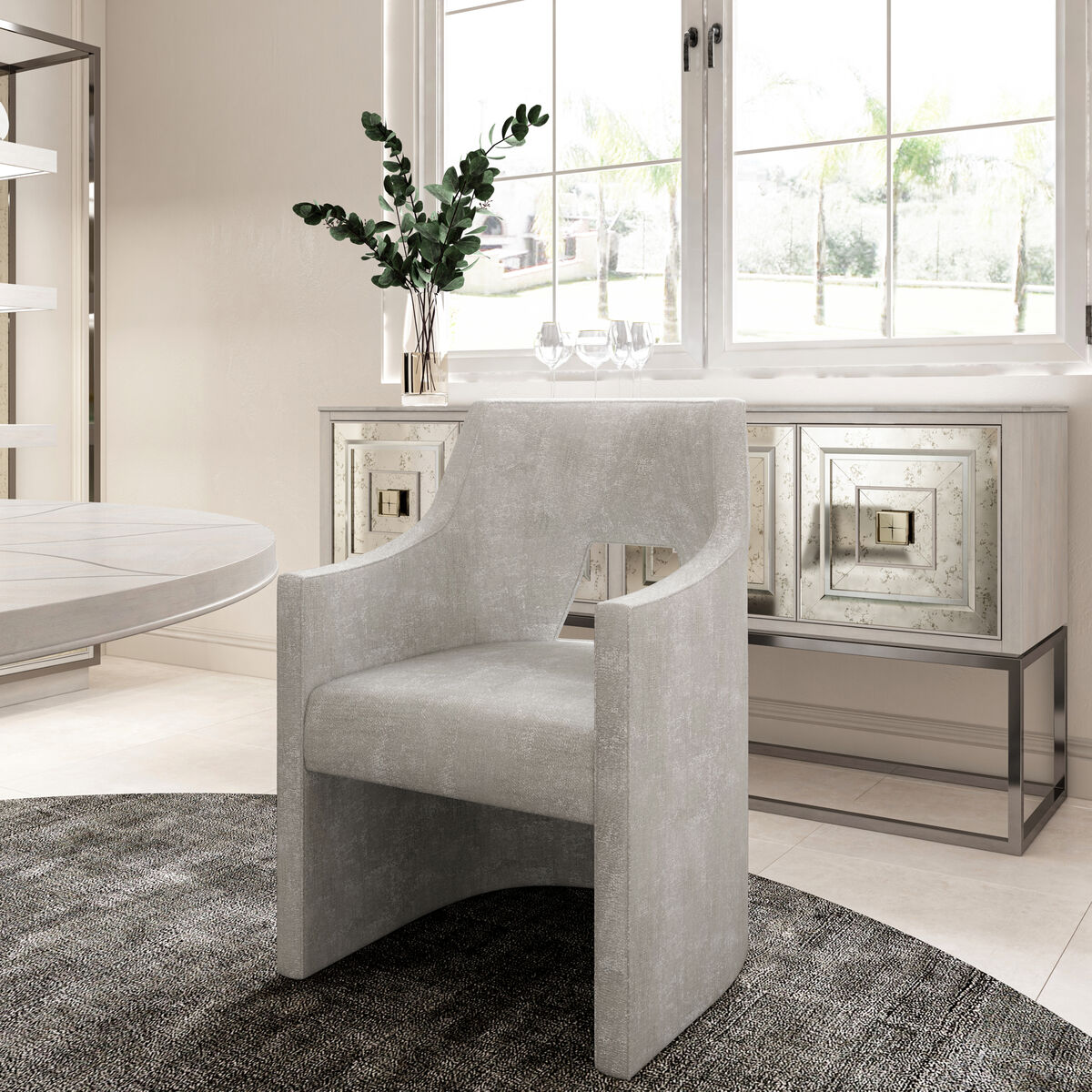 Mezzanine – Light Gray Host Chair By Art Furniture