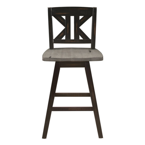 Distressed gray and black Amsonia Collection K Design Swivel Counter Height Chair By Homelegance 10