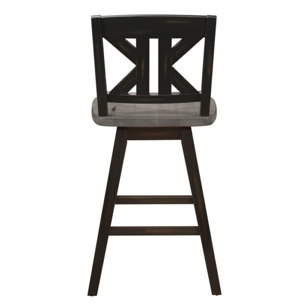 Distressed gray and black Amsonia Collection K Design Swivel Counter Height Chair By Homelegance 12