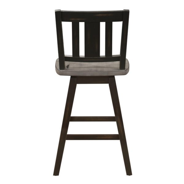 Distressed gray and black Amsonia Collection Slat Back Swivel Counter Height Chair By Homelegance 13