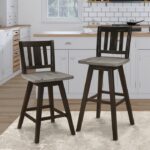 Distressed gray and black Amsonia Collection Slat Back Swivel Counter Height Chair By Homelegance Counter Chair Mobilia Cleopatra 24 Distressed gray and black Amsonia Collection Slat Back Swivel Counter Height Chair By Homelegance 24