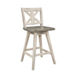 Distressed gray and White Amsonia Collection Swivel Counter Height Chair By Homelegance 16