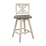 Distressed gray and White Amsonia Collection Swivel Counter Height Chair By Homelegance 17