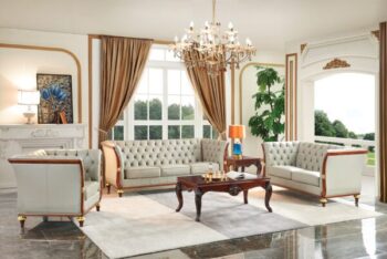 Mat, Shiny 401 Gray Leather Living Room Set p11520 By ESF Furniture