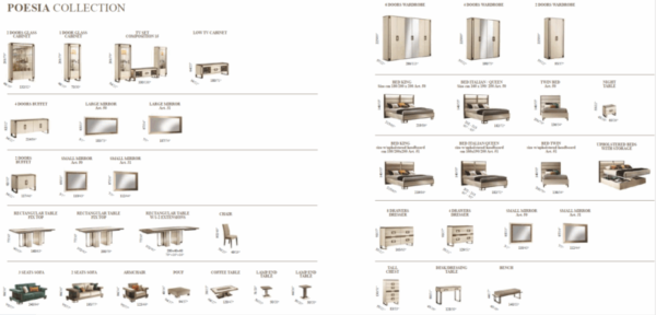 Poesia Entertainment Center Additional items p12742 By ESF Furniture 6