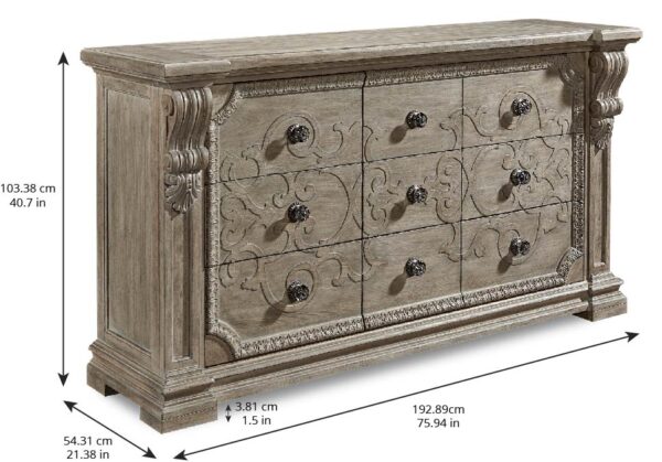 Arch Salvage-Wren Brown Dresser-Parch By Art Furniture 11