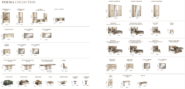 Poesia Living Room Additional items p12743 By ESF Furniture 14