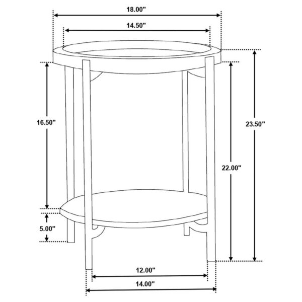 Adhvik Round Accent Table with Marble Shelf Natural and Black 931218 By Coaster Furniture 10