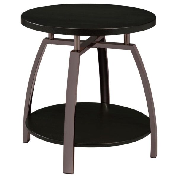 Dacre Round End Table Dark Grey and Black Nickel 722207 By Coaster Furniture 8