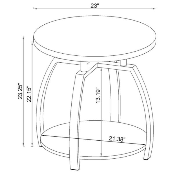 Dacre Round End Table Dark Grey and Black Nickel 722207 By Coaster Furniture 10