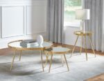 Kaelyn 2-piece Mirror Top Nesting Coffee Table Mirror and Gold 723918 By Coaster Furniture 13