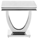 Kerwin U-base Square End Table White and Chrome 708537 By Coaster Furniture 17