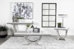 Kerwin U-base Rectangle Sofa Table White and Chrome 708539 By Coaster Furniture 25